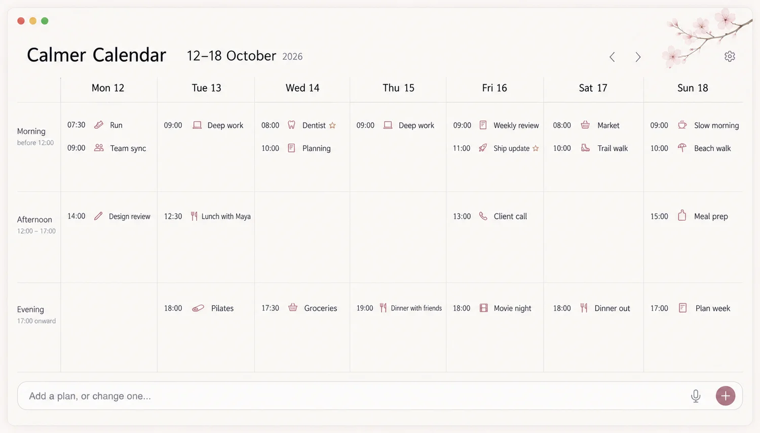 Your week, at a glance — Mac