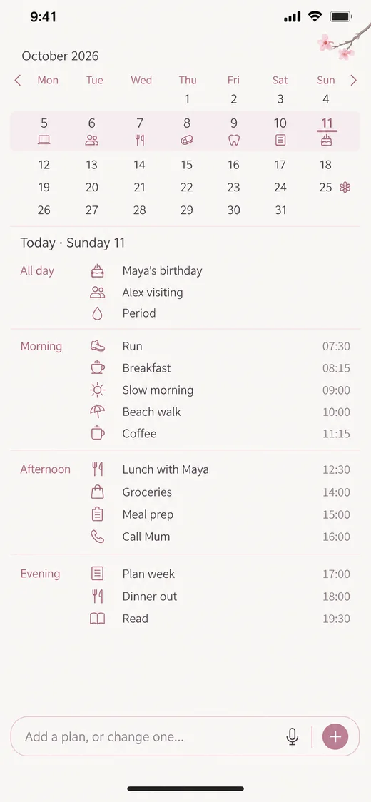 Your week, at a glance — iPhone